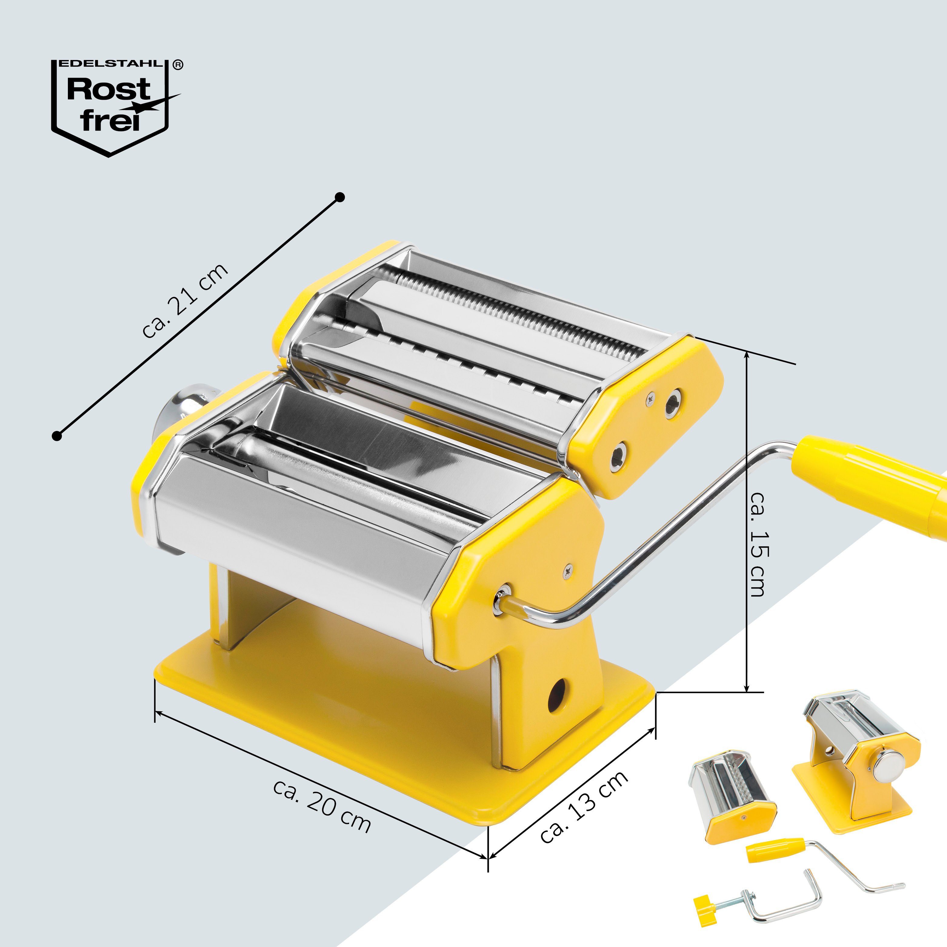 bremermann Nudelmaschine bremermann Nudelmaschine Edelstahl/Metall gelb - für Spaghetti, Pasta