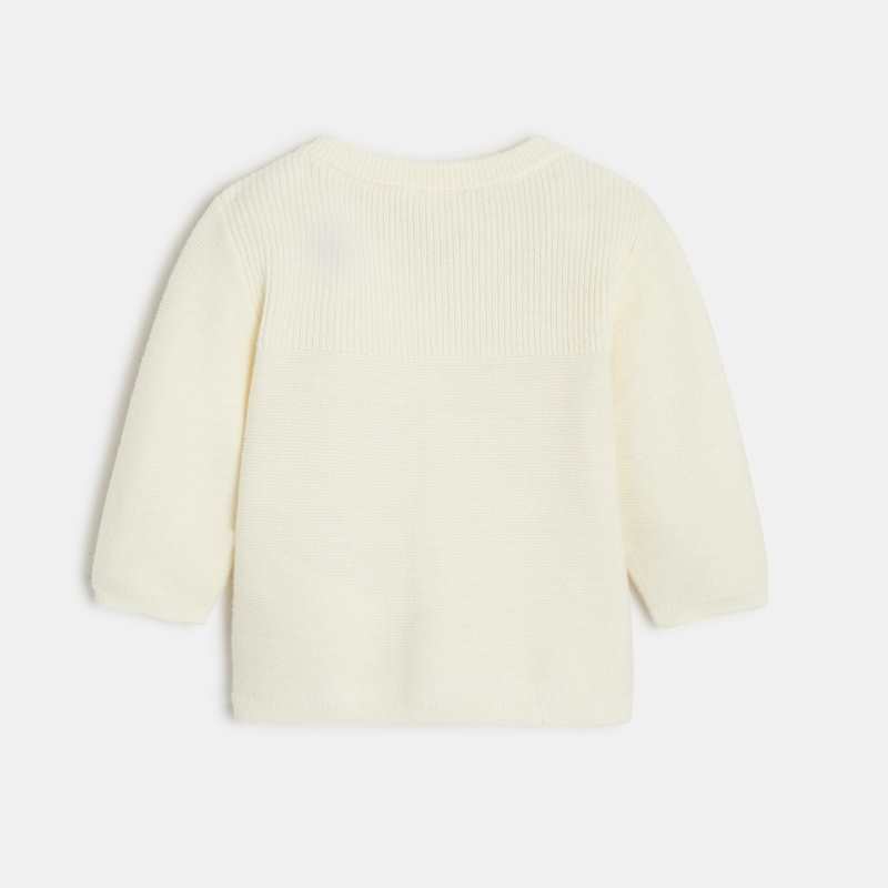 Cardigan bébé en tricot écru beige Catimini