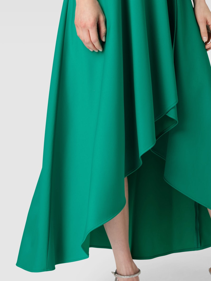 Abendkleid in Wickel-Optik in grasgrün