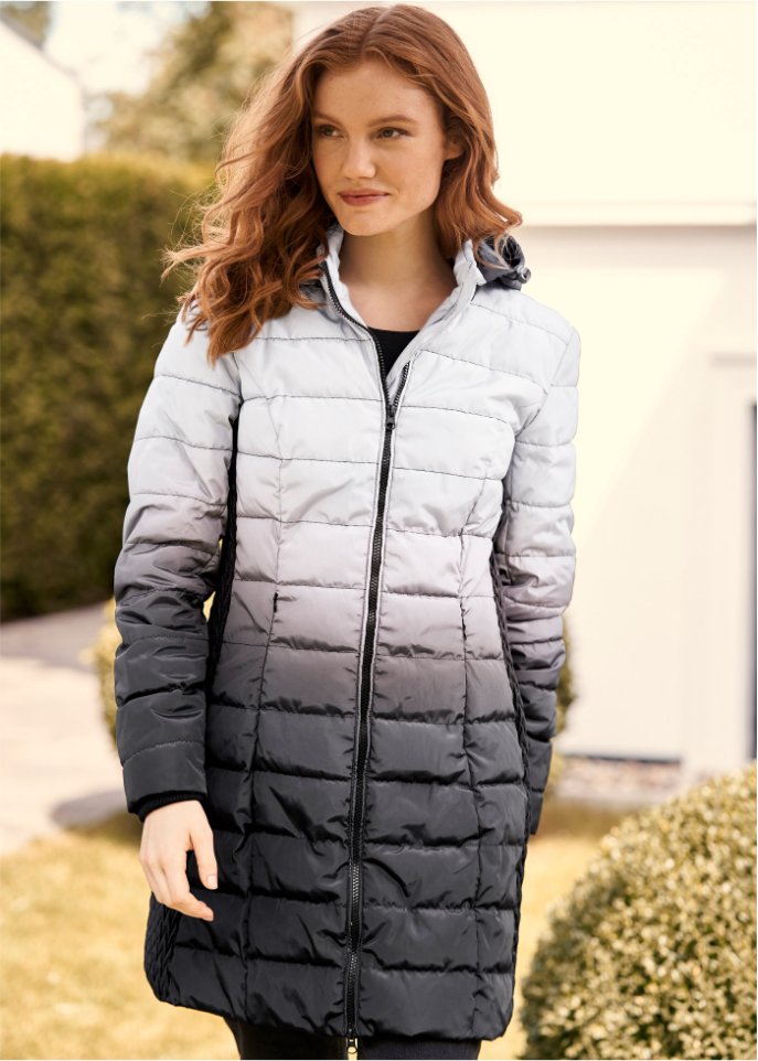 Steppjacke mit Farbverlauf und elastischem Einsatz seitlich