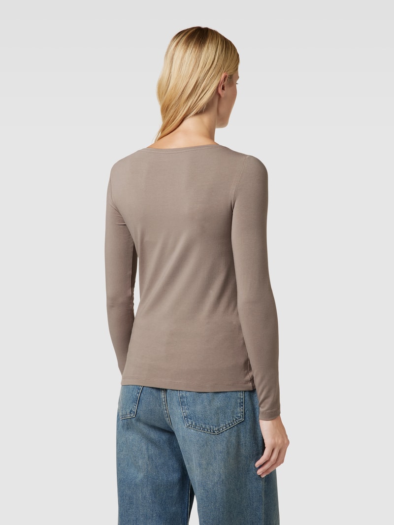 Longsleeve mit U-Boot-Ausschnitt in taupe