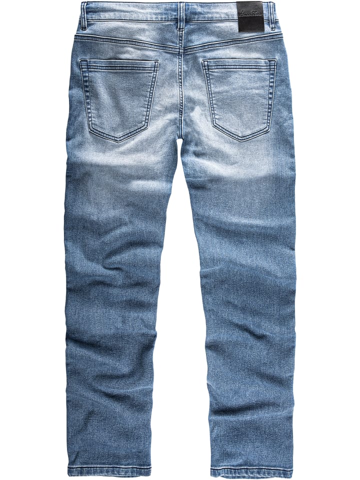 Amaci&Sons Sweathose im Denim Look COPPELL in Hellblau günstig kaufen