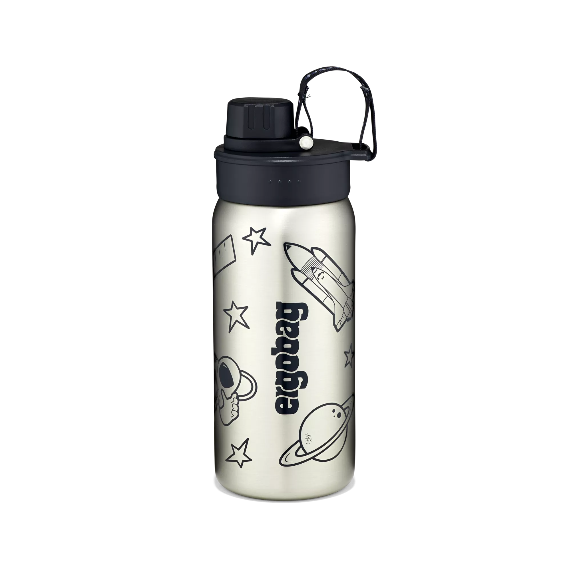 ergobag Edelstahl Trinkflasche Schwarz