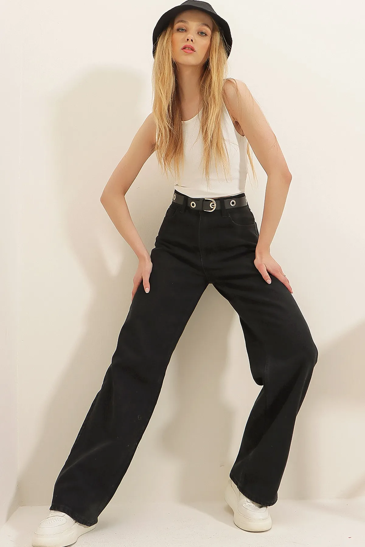 Trend Alaçatı Stili  Jeans - Schwarz - Wide Leg