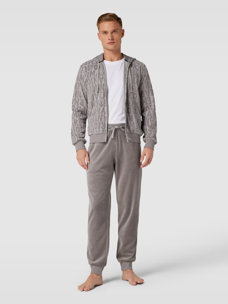 Sweatpants mit Label-Stitching in ecru