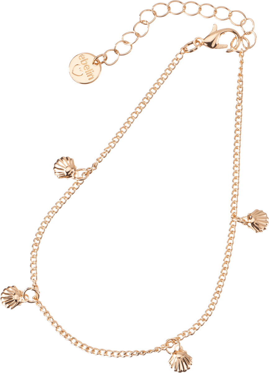 Fußketten Muscheln Gold-Optik, 2 St