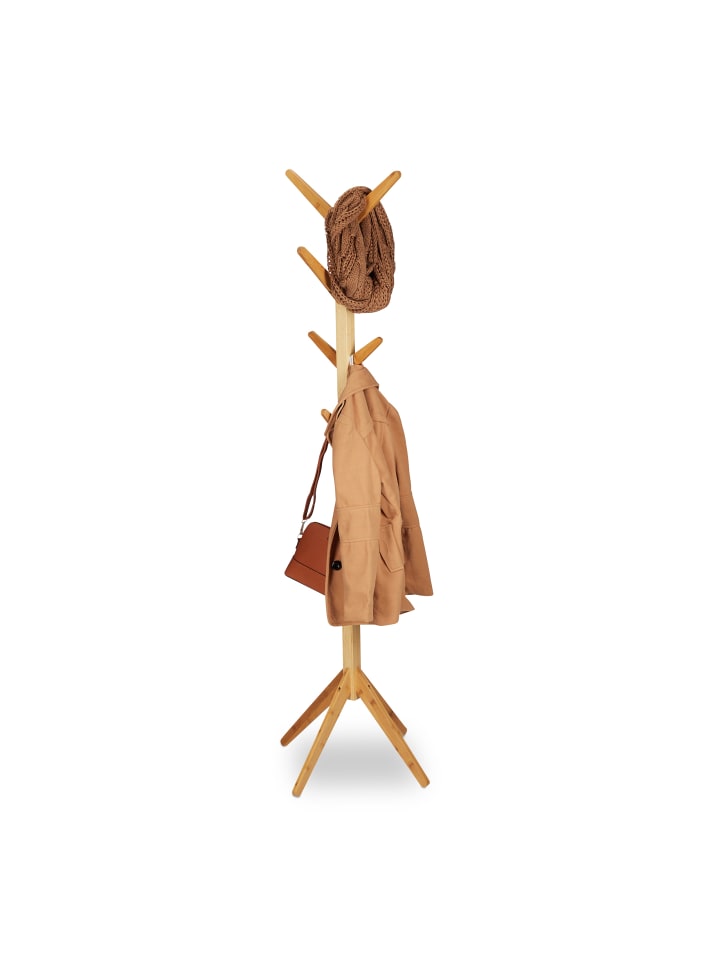 relaxdays Garderobenständer in Natur - (B)40,5 x (H)179 x (T)40,5 cm günstig kaufen onesize