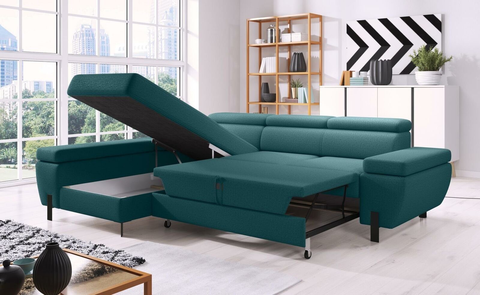 JVmoebel Ecksofa Textilsofa L-Form Couch Wohnlandschaft Ecksofa Eck Design, Made in Europe