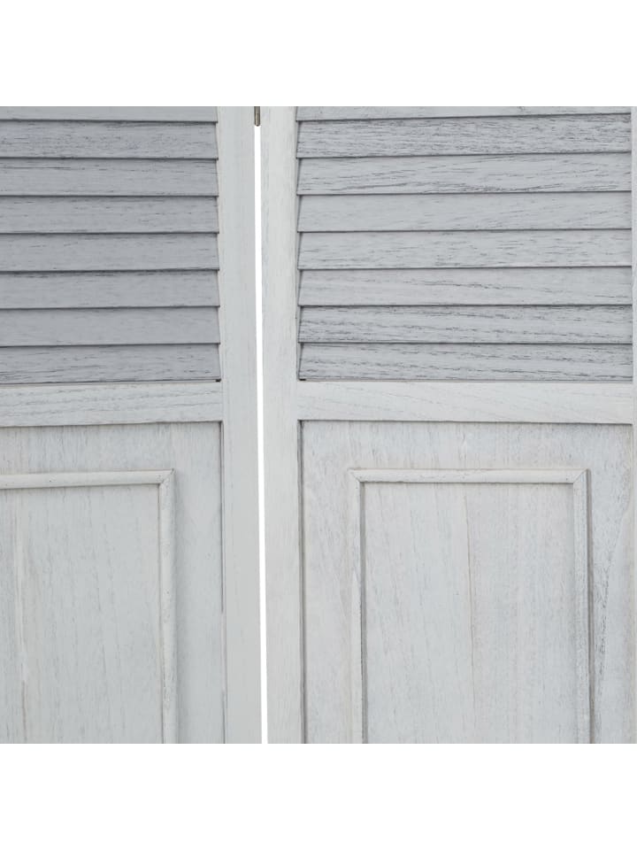 Homestyle4u 3-tlg. Paravent in Weiß Grau 120x170 günstig kaufen onesize
