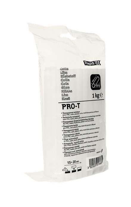Cartușe de adeziv profesionale Rapid 40302768 PRO-T de 12 mm pentru PVC și cablu