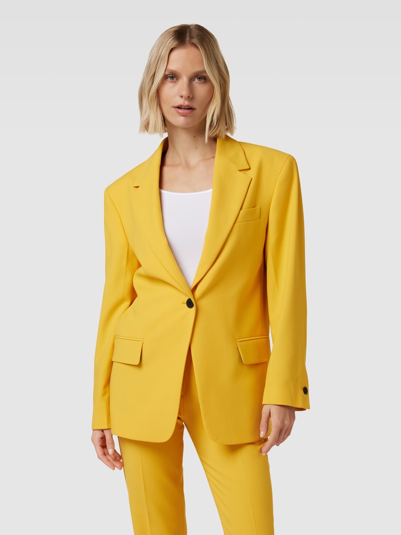 Blazer mit Pattentaschen Modell 'Agura' in dunkelgelb