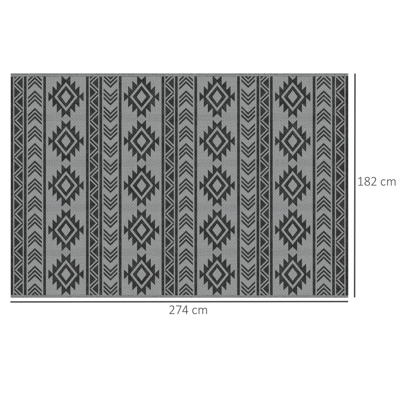 Outsunny Outdoor-Teppich, wasserdichter Kunststoffteppich für Terrasse, Balkon