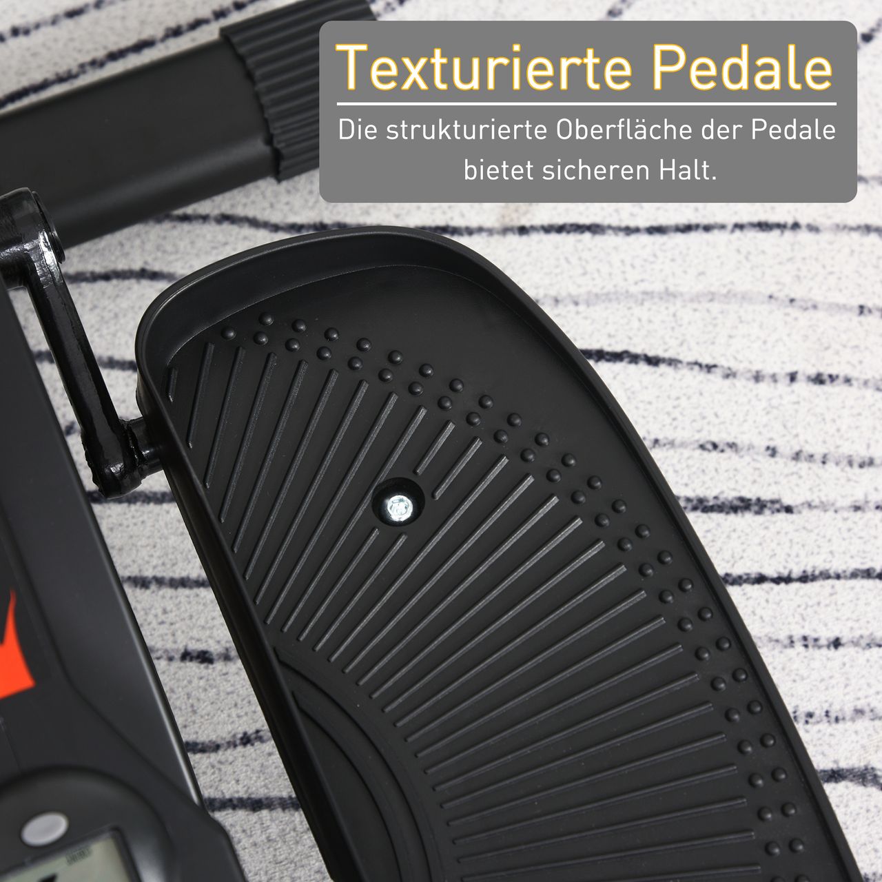 HOMCOM Mini Stepper mit LCD-Monitor Heimtrainer Stufenlos Einstellbarer Widerstand Rutschfestes Steppbrett Stahl