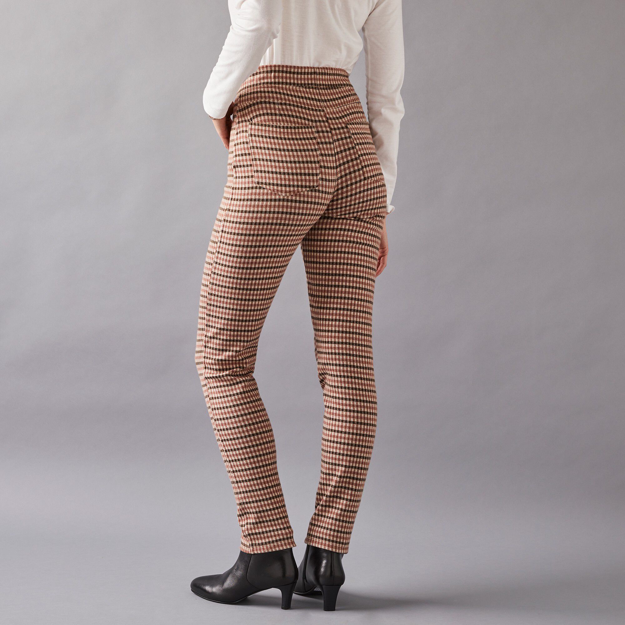Jegging maille jacquard à carreaux