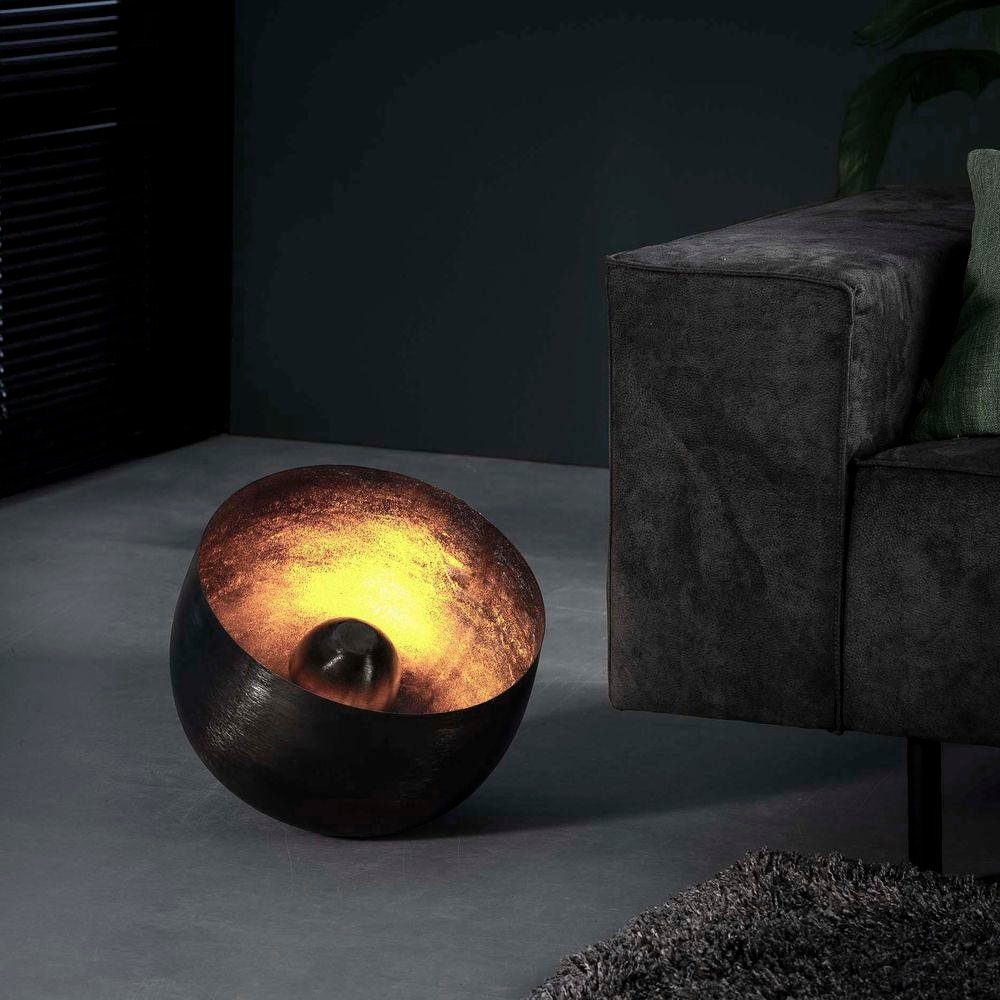 famlights Tischleuchte, Tischleuchte Leonardo in Schwarz-glänzend E27 360mm, keine Angabe, Leuchtmittel enthalten: Nein, warmweiss, Tischleuchte, Nachttischlampe, Tischlampe