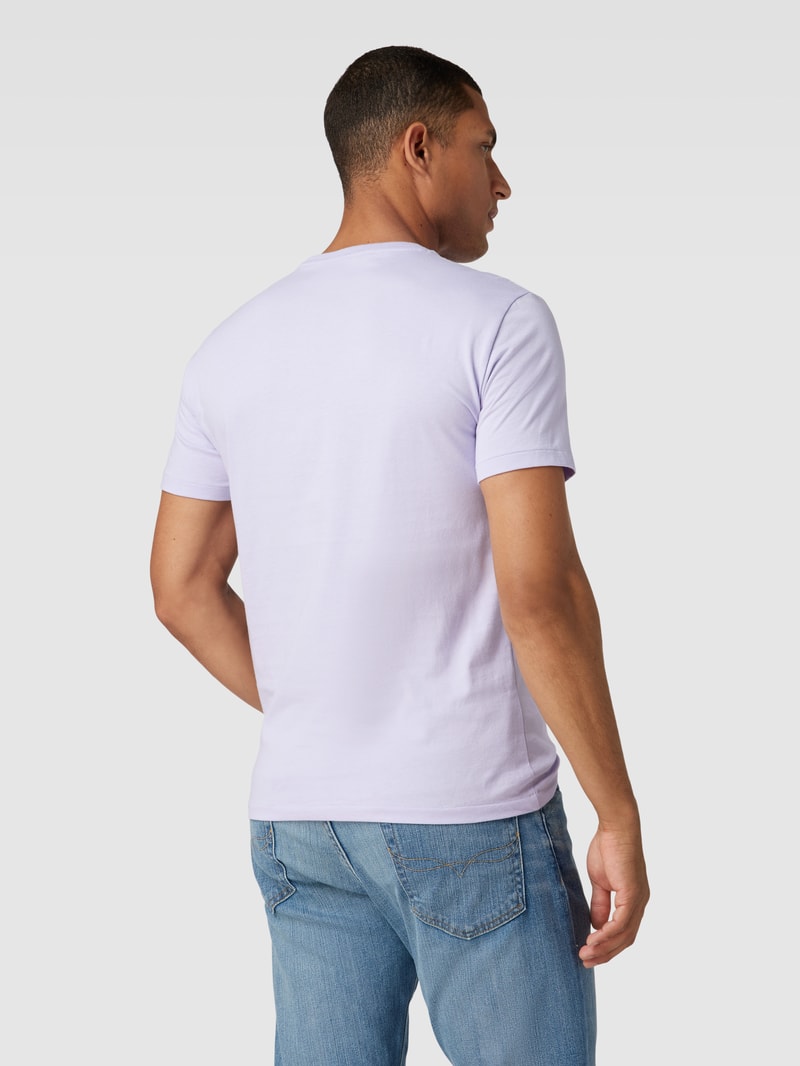 T-Shirt mit Logo-Stitching in flieder