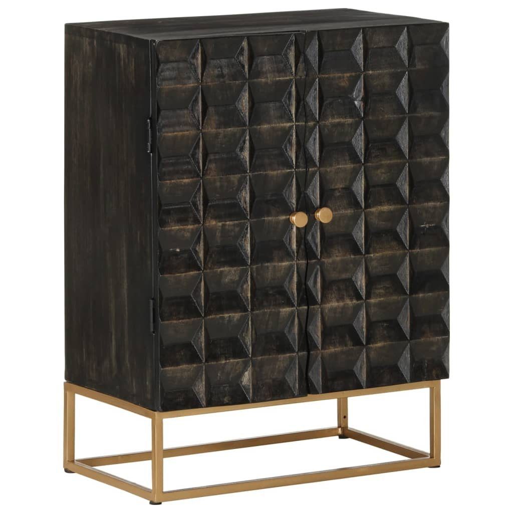 vidaXL Sideboard Sideboard Schwarz 55x34x75 cm Massivholz Mango und Eisen (1 St)