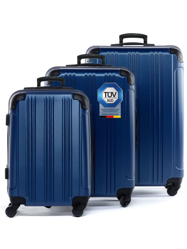 FERGÉ Kofferset Hartschale 3-teilig Hartschale 3 teilig Koffer Set mit Schutzecken QUÉBEC in blau günstig kaufen onesize
