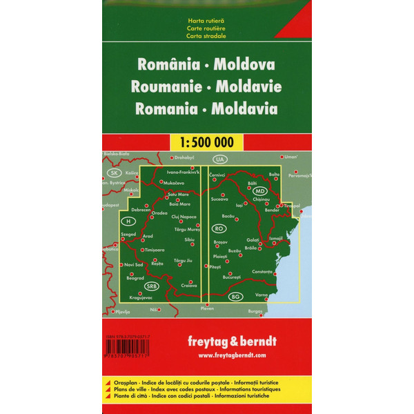 Rumänien, Moldawien 1 : 500 000. Autokarte - Straßenkarte