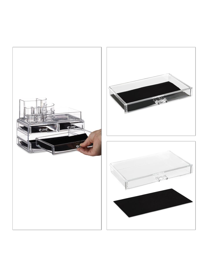 relaxdays 2x Kosmetikorganizer in Transparent günstig kaufen onesize