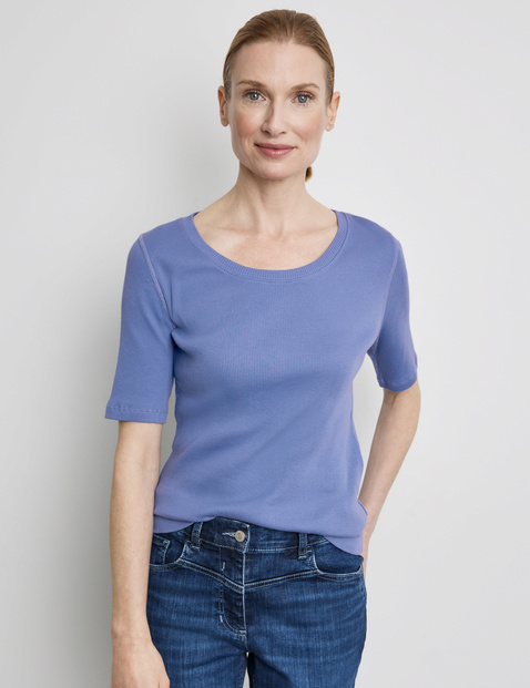 T-Shirt mit Rippstruktur