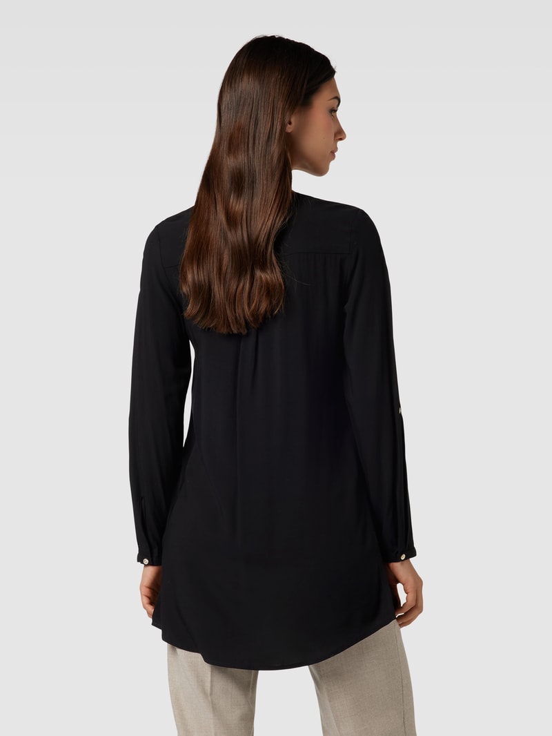 Bluse mit Tunikakragen in black