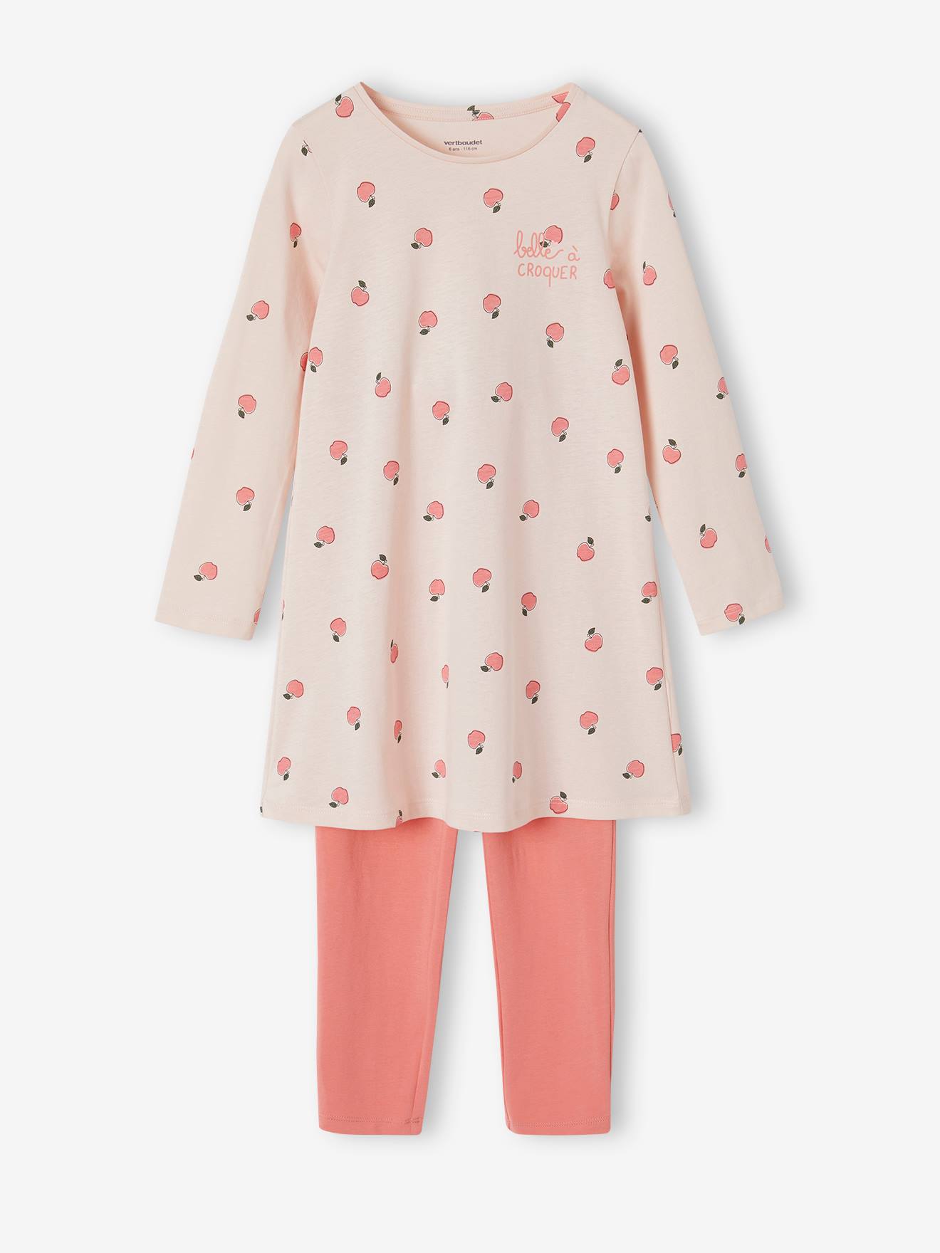 Vertbaudet 2er-Pack Mädchen Nachthemden & Leggings BASICS Oeko-Tex - rosa