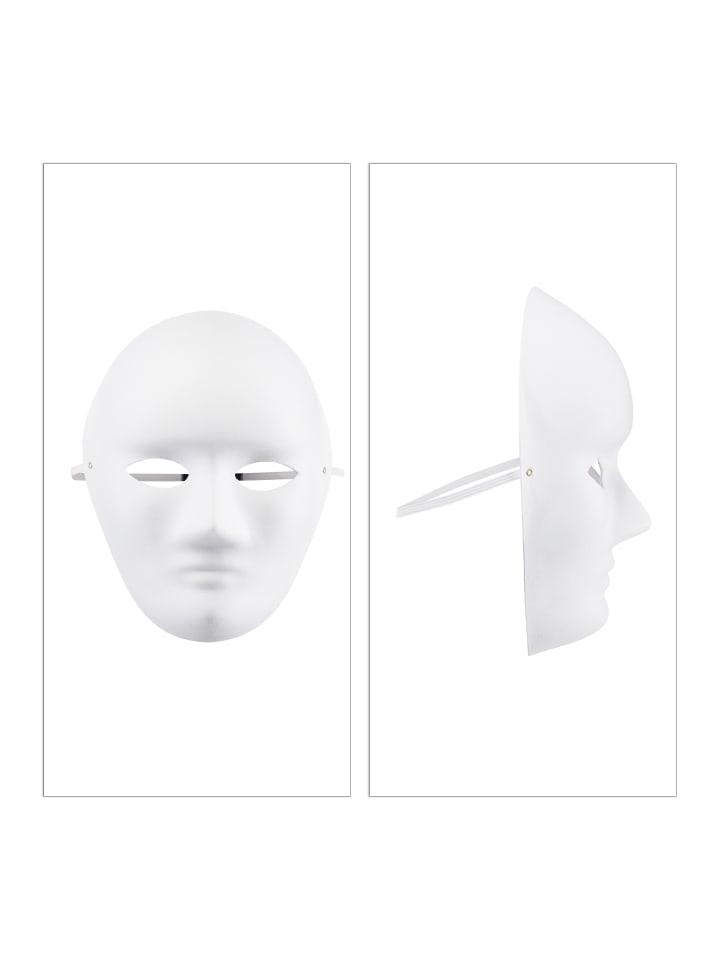 relaxdays 200x Maske Basteln in Weiß - (B)18,5 x (H)24 x (T)8 cm günstig kaufen onesize