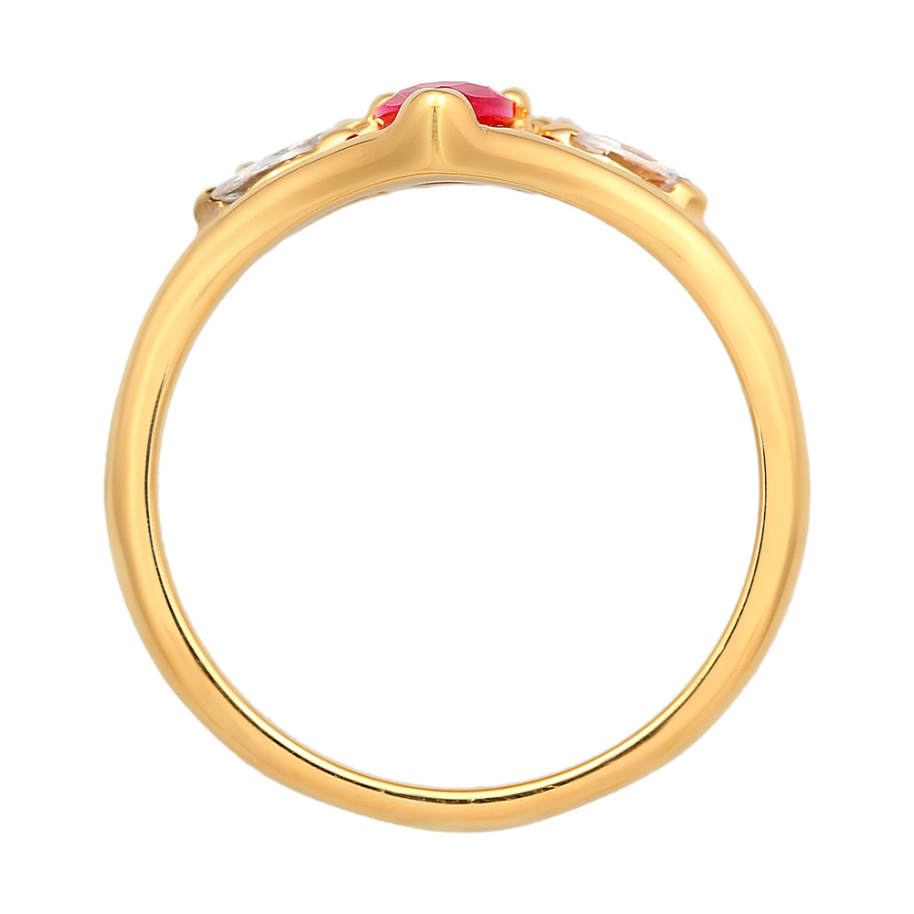 Elli Elli Bague Femmes Glamoureux ovale avec rubis synth. et zirconium en argent sterl Bague