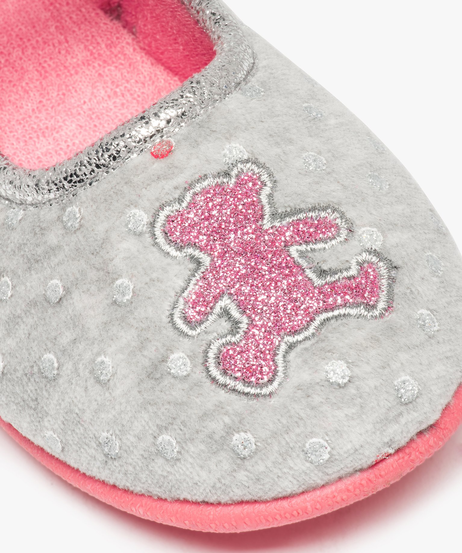 Chaussons fille ballerines à détails brillants - LuluCasta... gris | GEMO