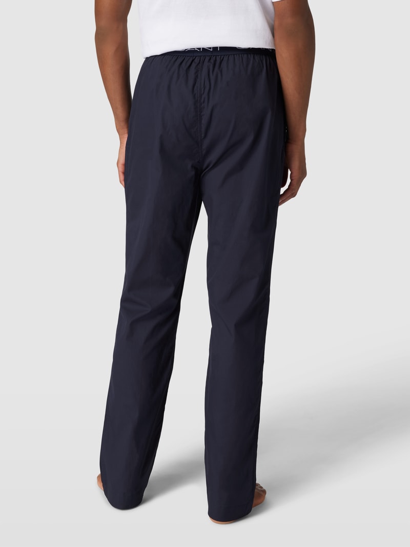Pyjama-Hose mit Label-Details in dunkelblau