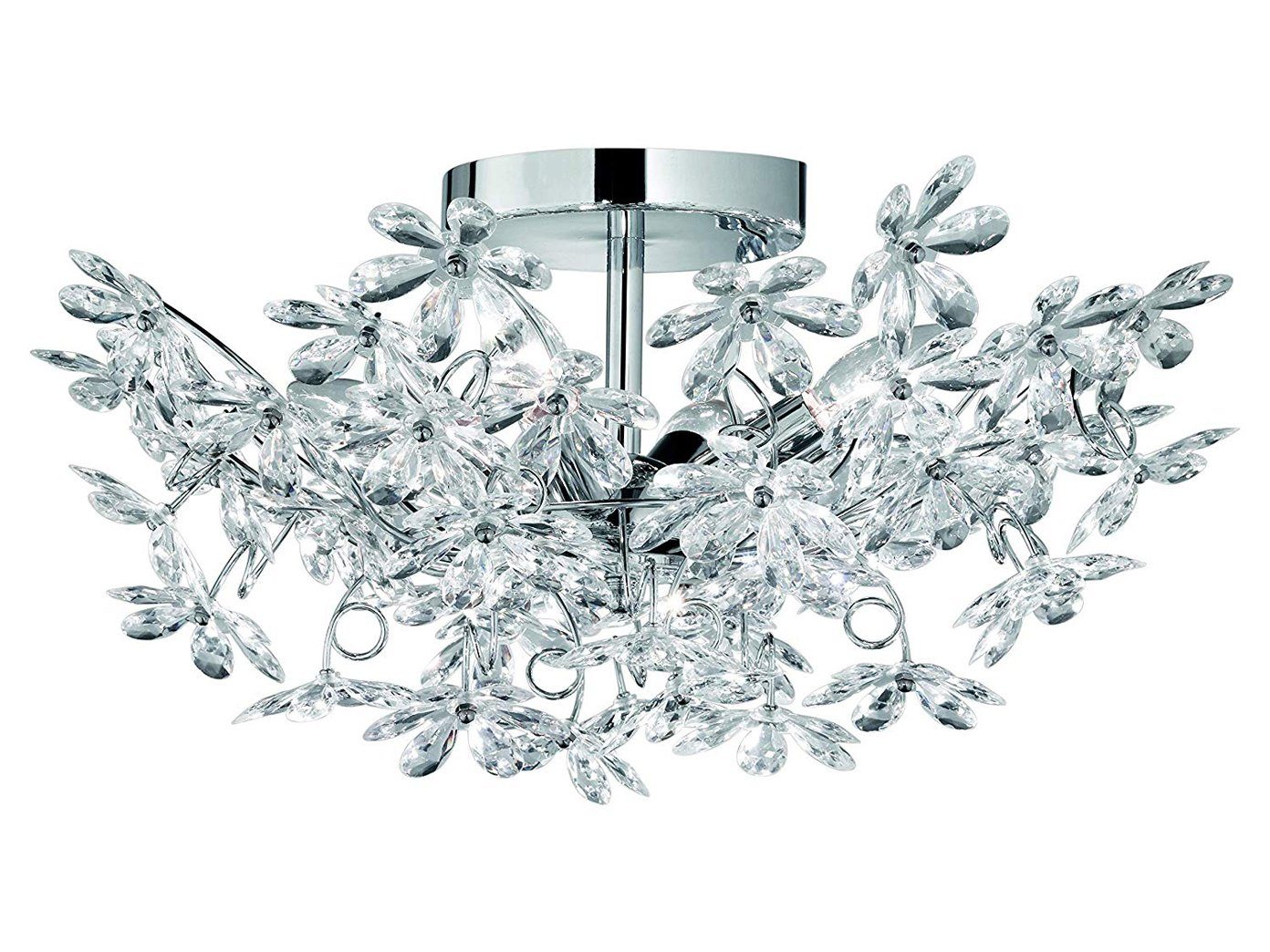 meineWunschleuchte LED Deckenleuchte, Dimmfunktion, LED wechselbar, Warmweiß, ausgefallene Designer-lampe mit Blüten, Ankleidezimmer, Galerie Ø 51cm