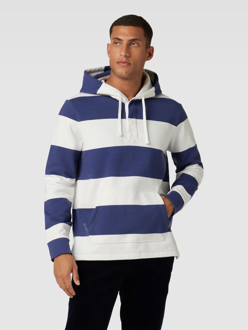 Hoodie mit Streifenmuster in marineblau