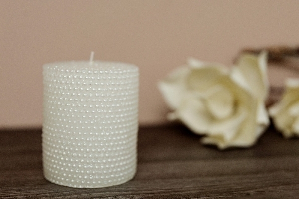 MyFlair Kerze Perlen Design - Mittel