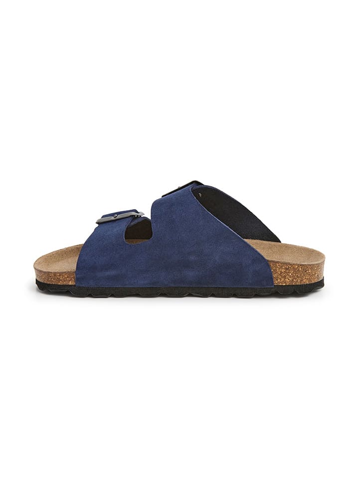 SABOKETS Leder-Pantoletten in Blau günstig kaufen