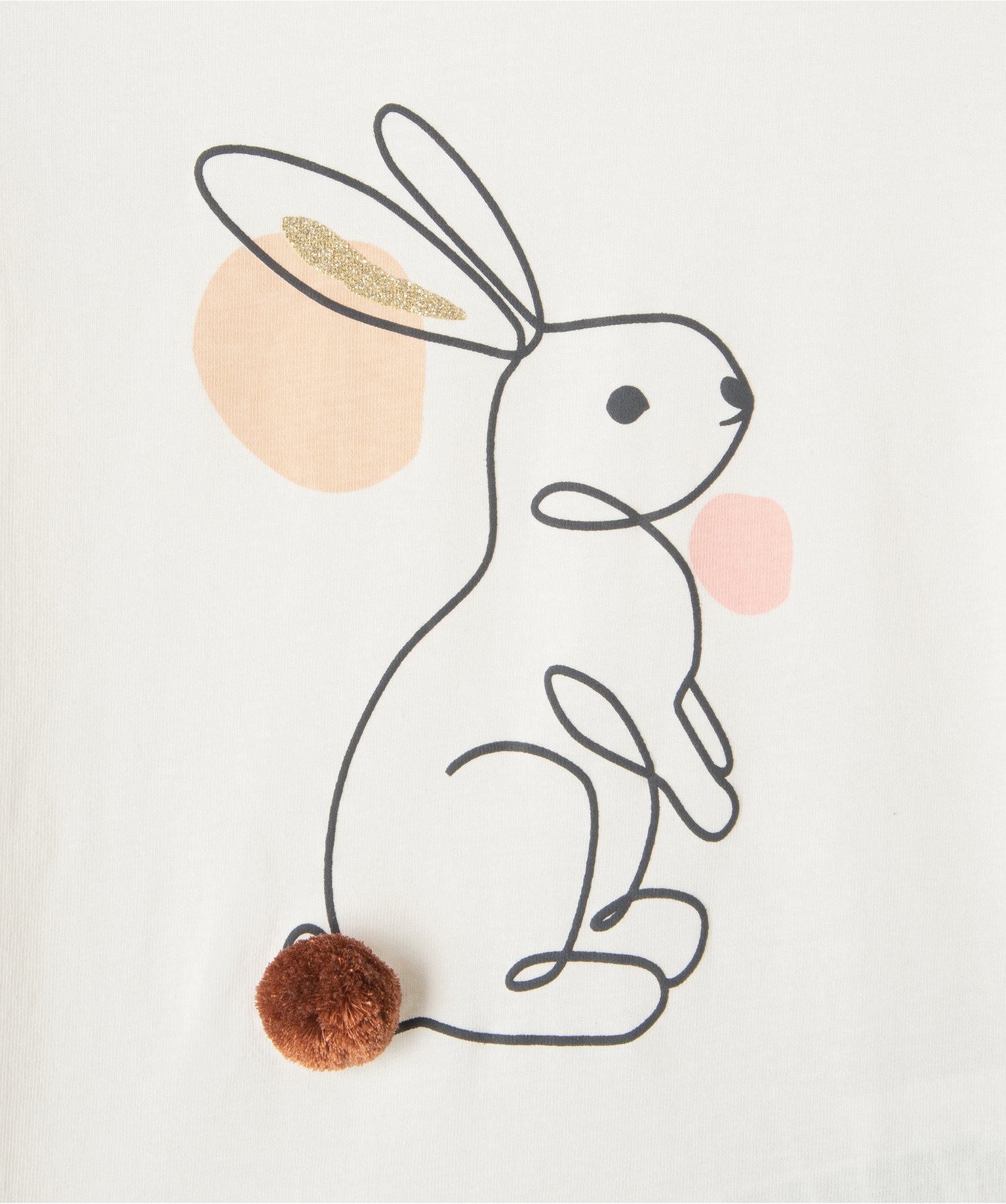 Tee-shirt fille à manches longues avec motif en relief ecru | GEMO