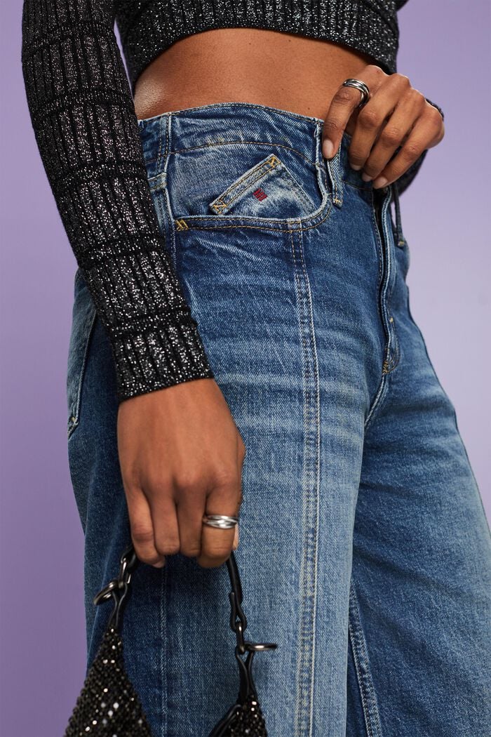 Retro-Jeans mit mittelhohem Bund und weitem Bein