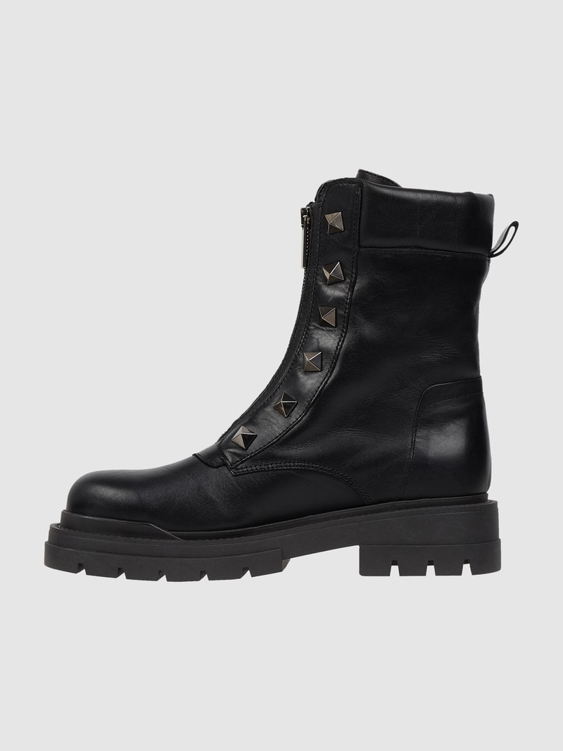 Lederboots mit Nieten in schwarz