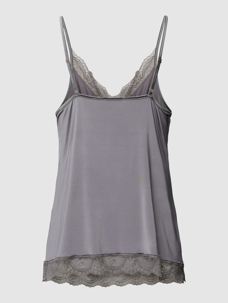 Unterhemd mit Spitzenbesatz Modell 'Camisole Poetry Fame' in hellgrau