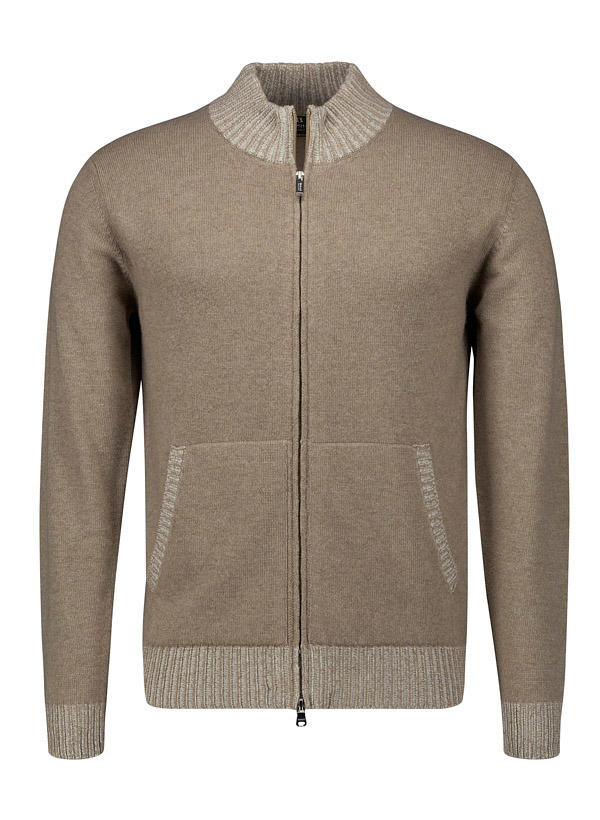 BOGGI MILANO, Cardigan, Wolle-Kaschmir, sand meliert