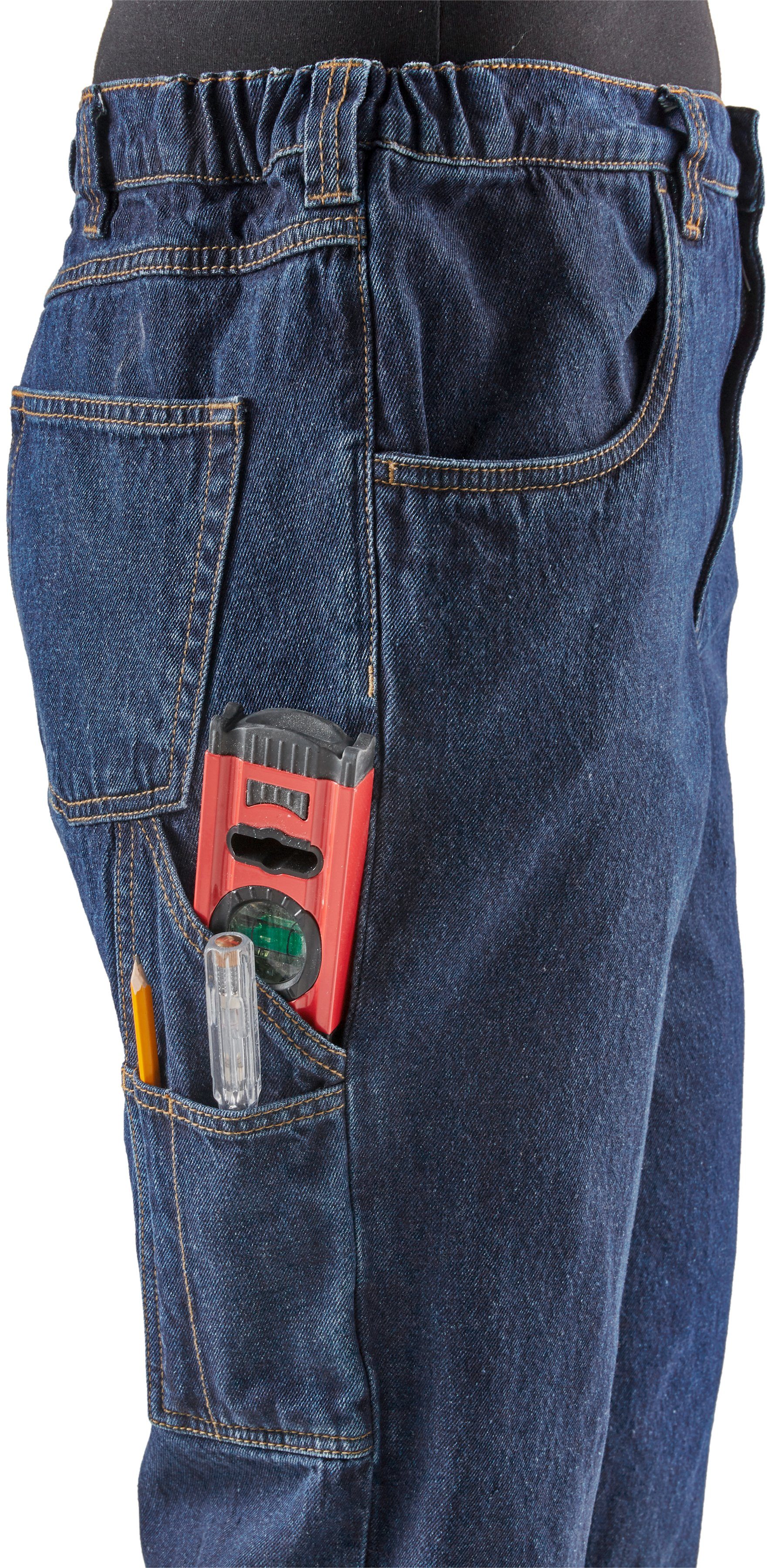 Northern Country Arbeitshose Jeans Worker (aus 100% Baumwolle, robuster Jeansstoff, comfort fit) mit dehnbarem Bund, mit 8 praktischen Taschen
