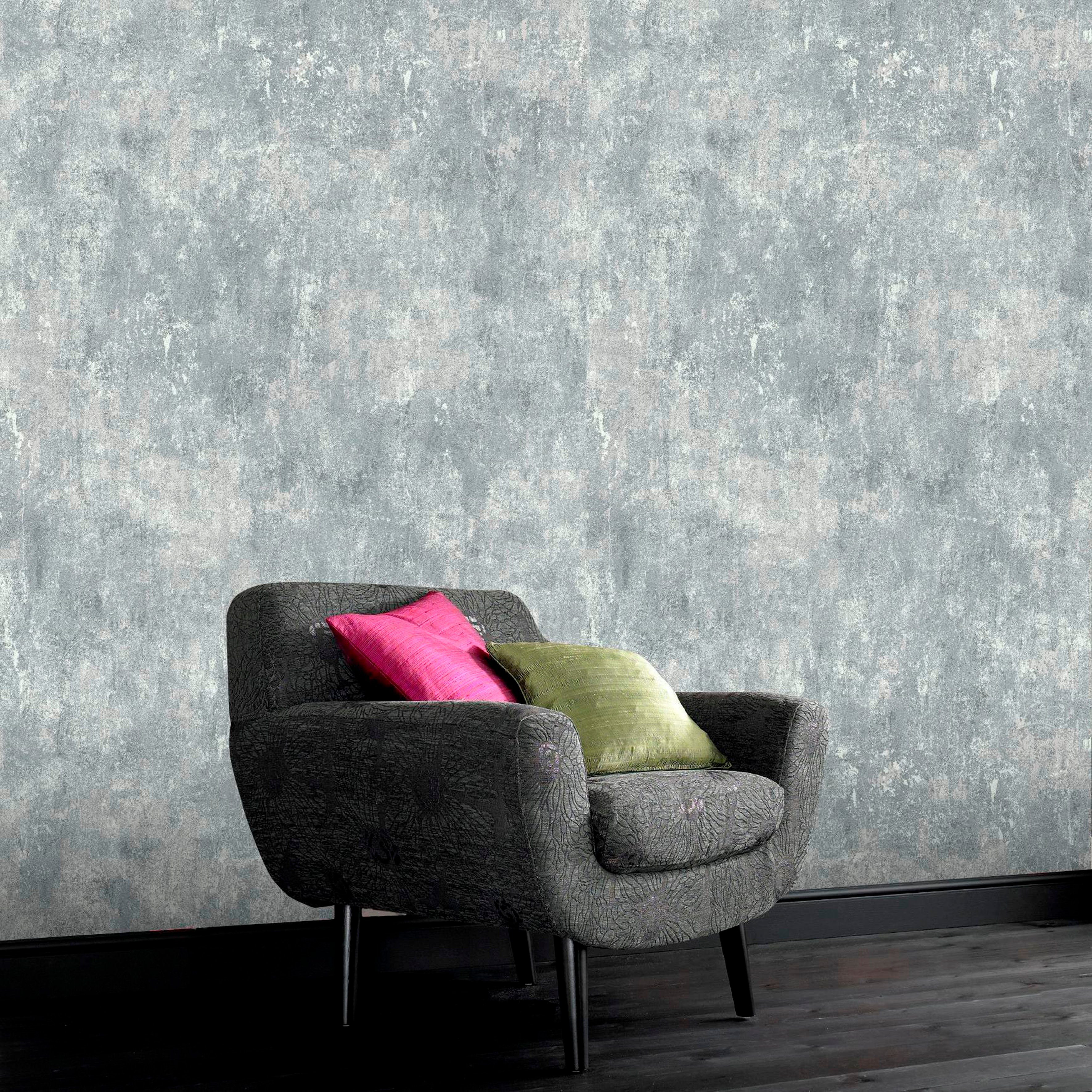 WOW Vliestapete Beton Uni, Steinoptik, (1 St), Silber/Grau - 10m x 52cm