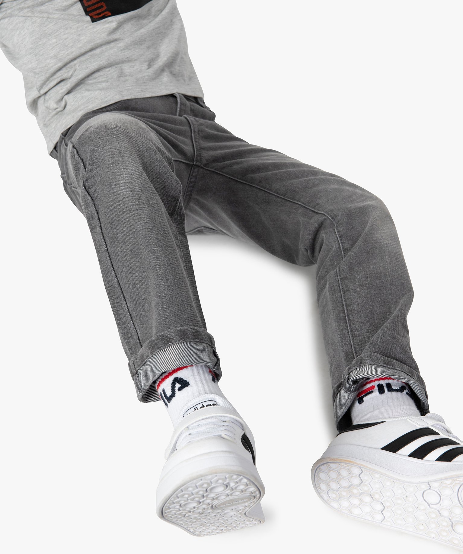 Jean Garçon coupe Regular cinq poches grey | GEMO