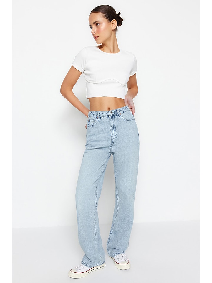 trendyol Jeans - Mom fit - in Hellblau günstig kaufen