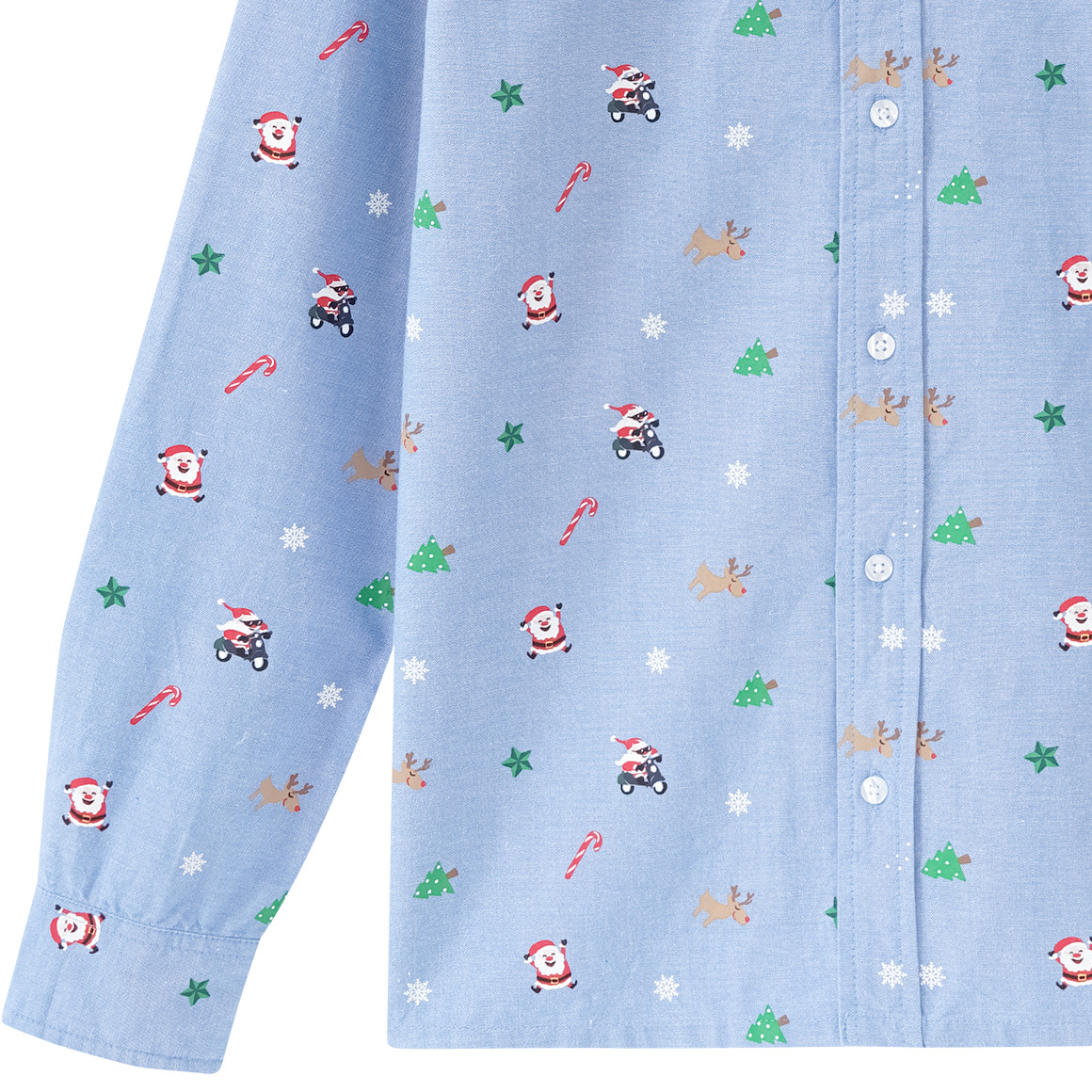 Jungen Weihnachtshemd mit Fliege hellblau