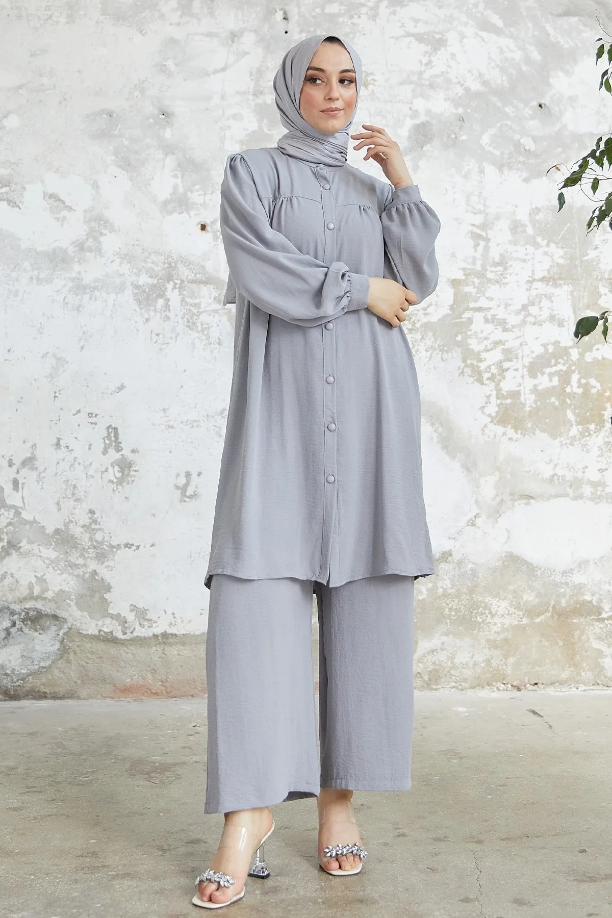 InStyle  Arfa Ayrobin Casual Set mit Knöpfen - Grau