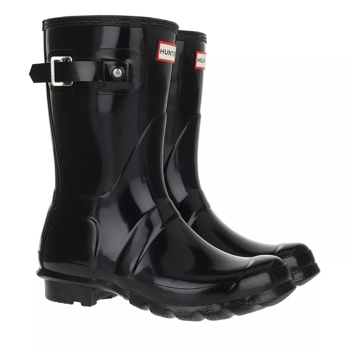 HUNTER Winterstiefel schwarz Original Short Gloss