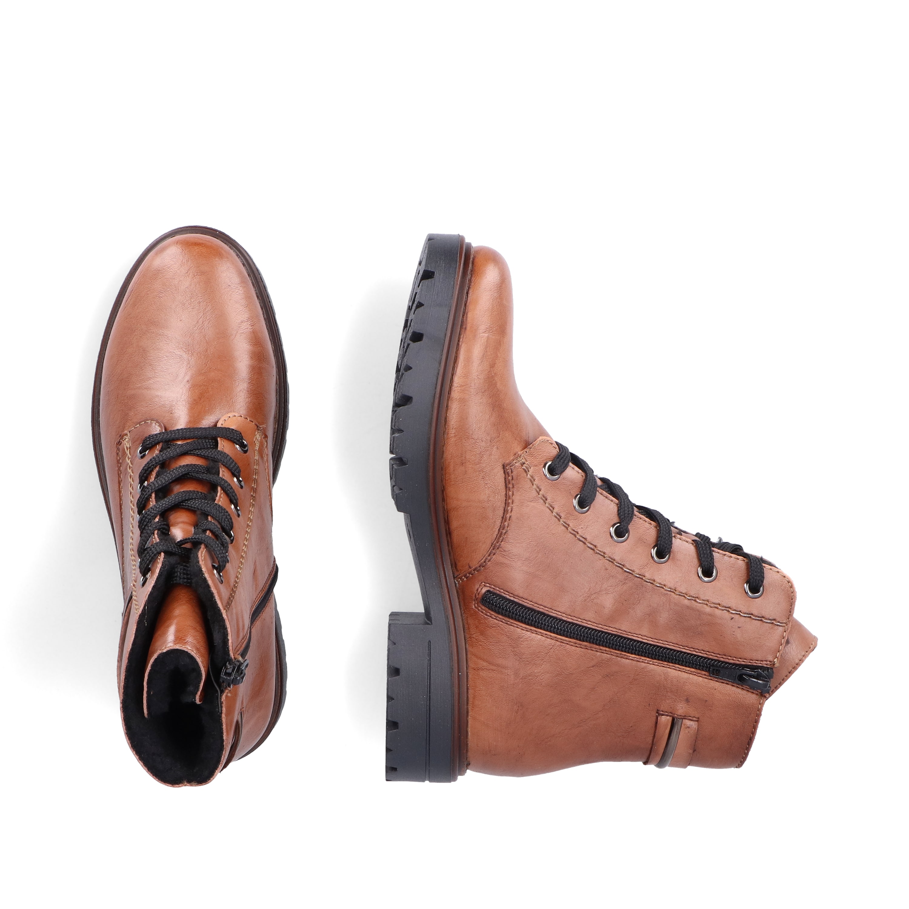 Rieker Damen Schnürstiefel kupferbraun