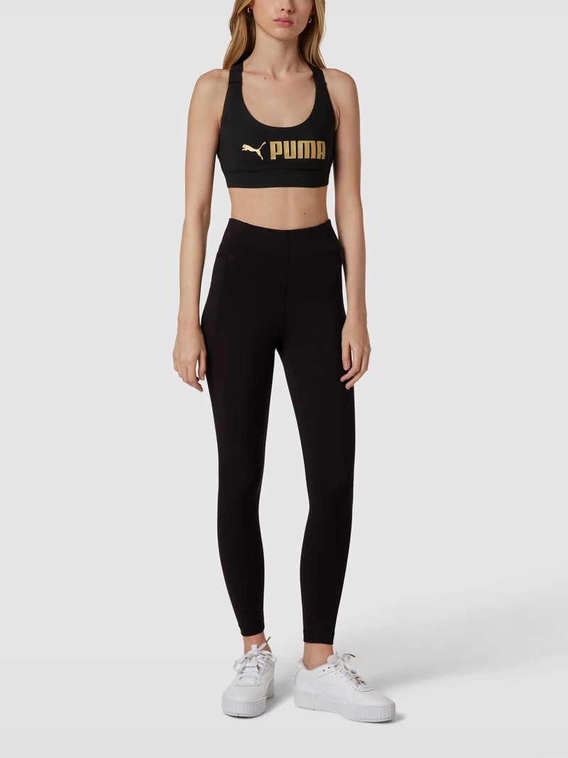 Bustier mit Label-Print in schwarz