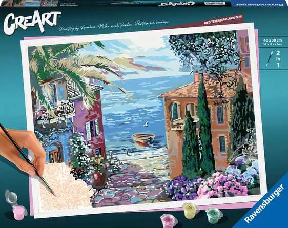 CreArt Mediterrane Landschaft - Malen nach Zahlen für Erwachsene